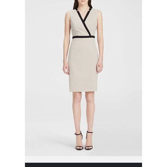 Calvin Klein New Colorblock V-Neck Sheath Dress Size 10 NWT F5 - Picture 1 of 12